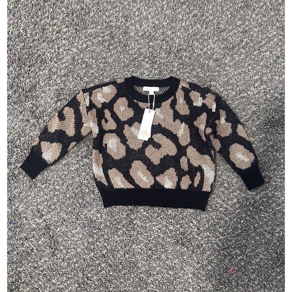 GB Girls Sweater Size 4T Animal Print Leopard Gianni Bini - Picture 1 of 4